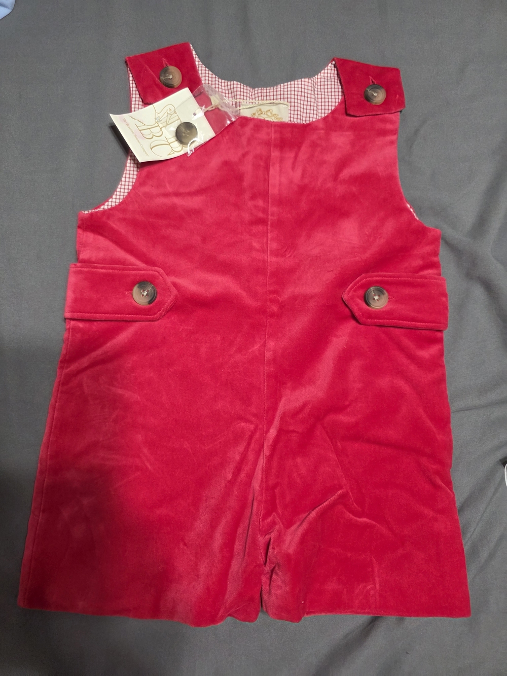The Beaufort Bonnet Company Bright Pink Velvet Overall Romper